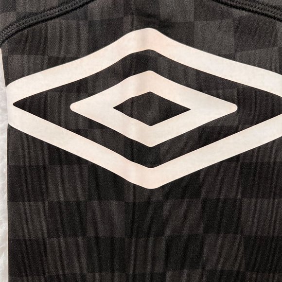 UMBRO Pants Jr. Women's Checkered Straight Leg Yoga Capri Stretch Black Gray XL - Picture 4 of 13